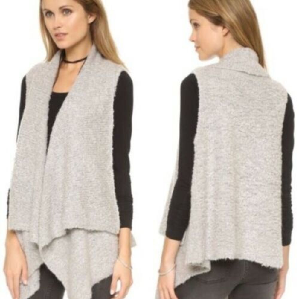 Soft Joie Orrin Vest Heather Gray Medium Fuzzy